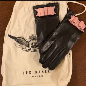 NWT Ted Baker London bow detail gloves m/l